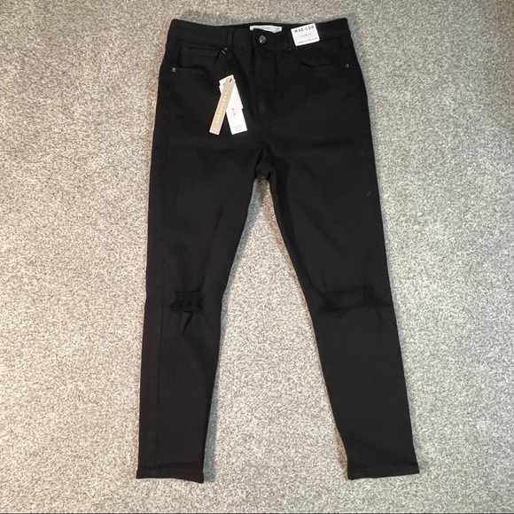 Topshop Jamie High Waisted Skinny Jeans Black Size 10 Petite 32x28 - Picture 1 of 11